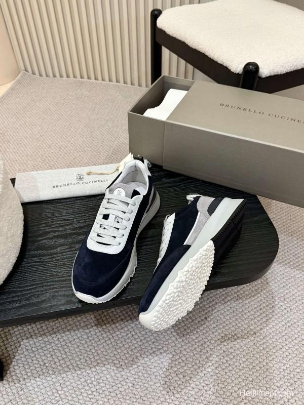 Brunello Cucinelli Casual Sneakers with Textured Calfskin and Seasonal Colors - KFY00320