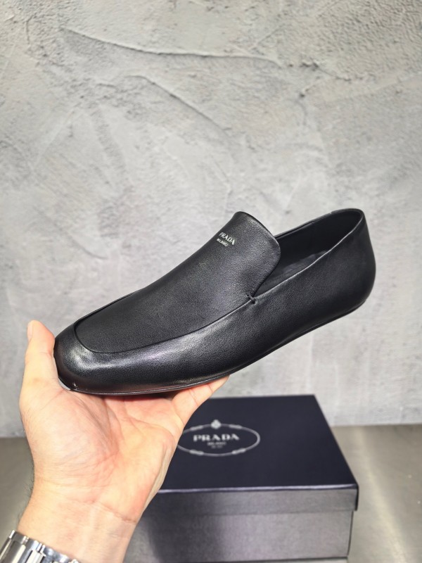Prada Shuffle Monk Loafers Classic Retro Men's Leather Shoes - AS00380