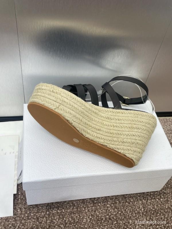 Dior D-Club Jelly Color Hollow Layered Cross Strap Platform High Heel Women's Shoes - KFY00290