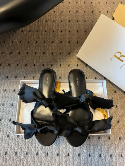 The Row 25ss Hand-Woven Bow Slippers - KFY00280