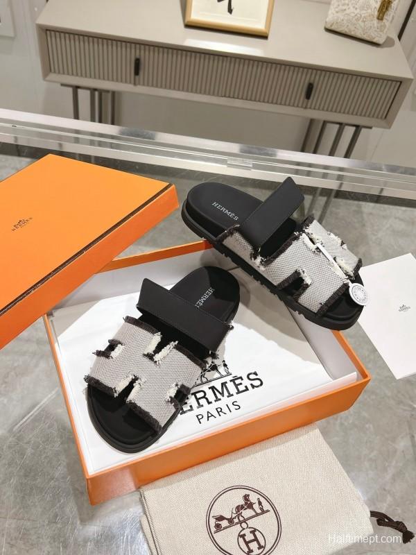 H Sandals 2025SS Latest Official Two-Uncle Flowy Tassel Sandals - LY00270