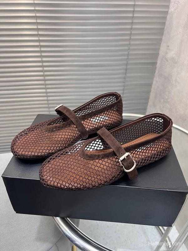 ALAIA 2025/SS New Color Mesh Flat Sandals Single Shoes - KFY00270