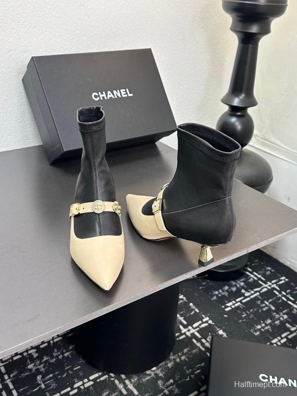 Chanel 2025/SS 24B Autumn Winter New High Heel Bow Sock Boots - LY00380