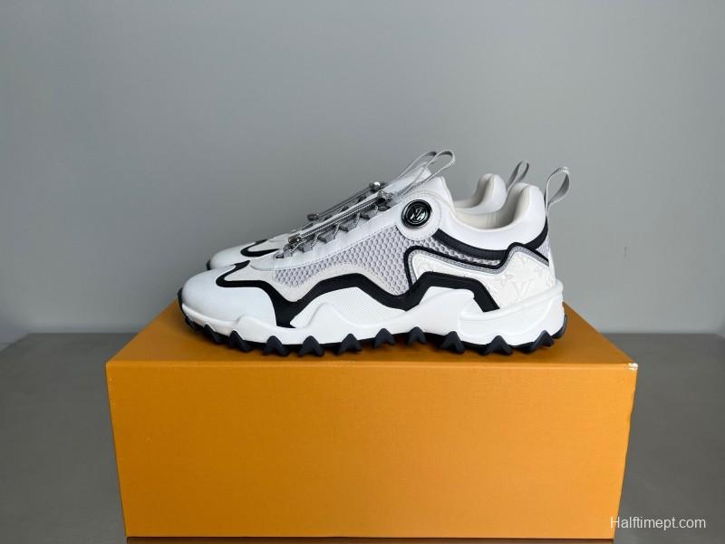 LV RUSH Calfskin Metal LV Circle Accessory Slip-Resistant Low-Top Casual Lifestyle Shoes - YC