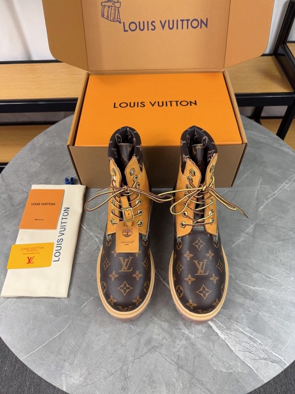 Timberland x LV Monogram Ankle Boots Waterproof Suede Leather - LY00380