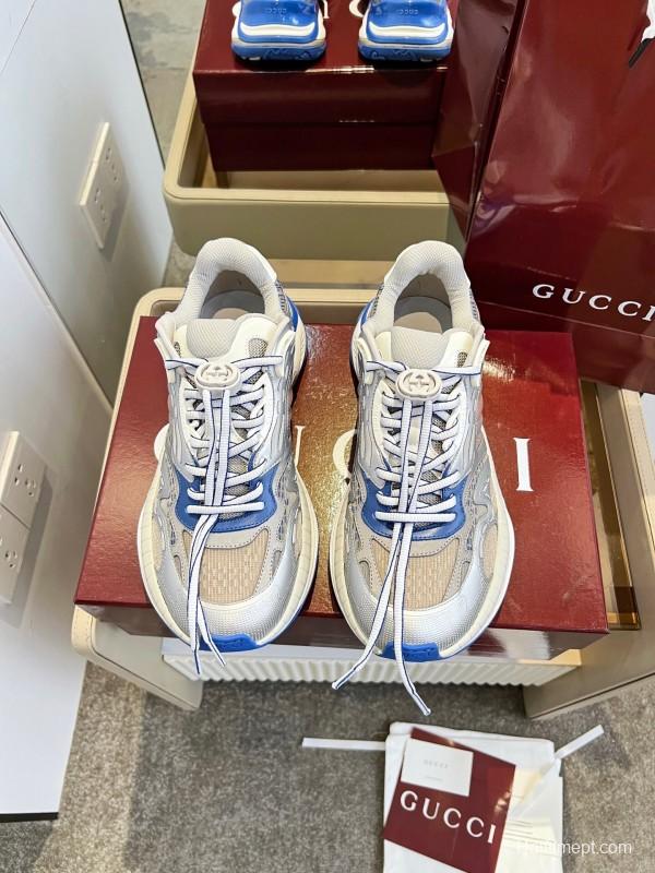 Gucci 2025/SS 2.0 Sneakers with Retro-Futuristic Design and Reflective Stripes - LY00460