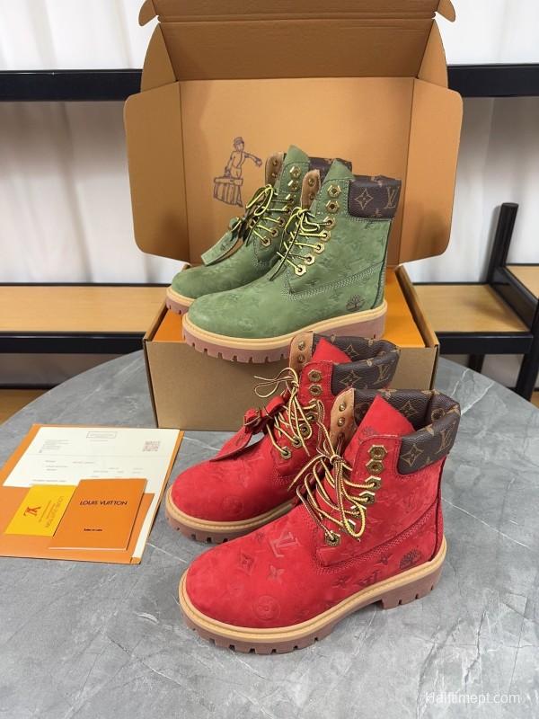 Timberland x LV Monogram Ankle Boots Waterproof Suede Leather - LY00380