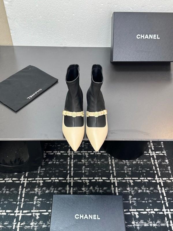 Chanel 2025/SS 24B Autumn Winter New High Heel Bow Sock Boots - LY00380