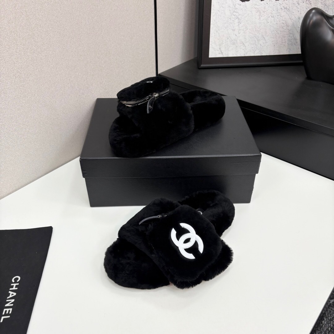 Chanel 2025 SS New Color Fur Slippers - LY00270