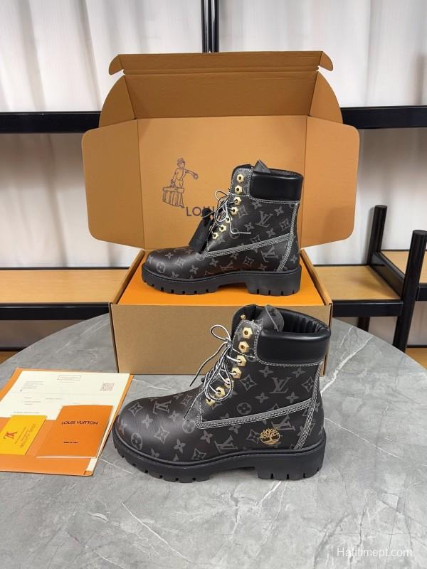 Timberland x LV Monogram Ankle Boots Waterproof Suede - LY00380