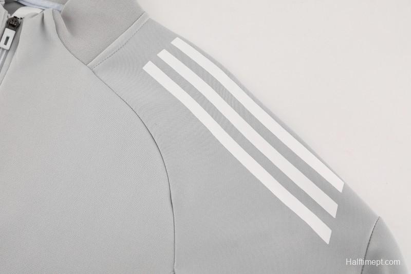 2025 Adidas Grey Full Zipper Jacket+Long Pants