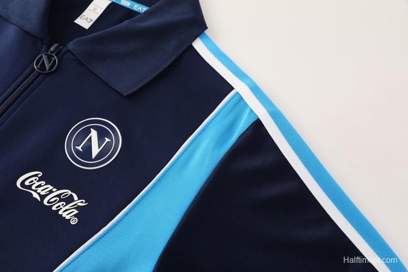 25/26 SSC Napoli Navy Blue  Full zipper Jacket Tracksuit+ long pants