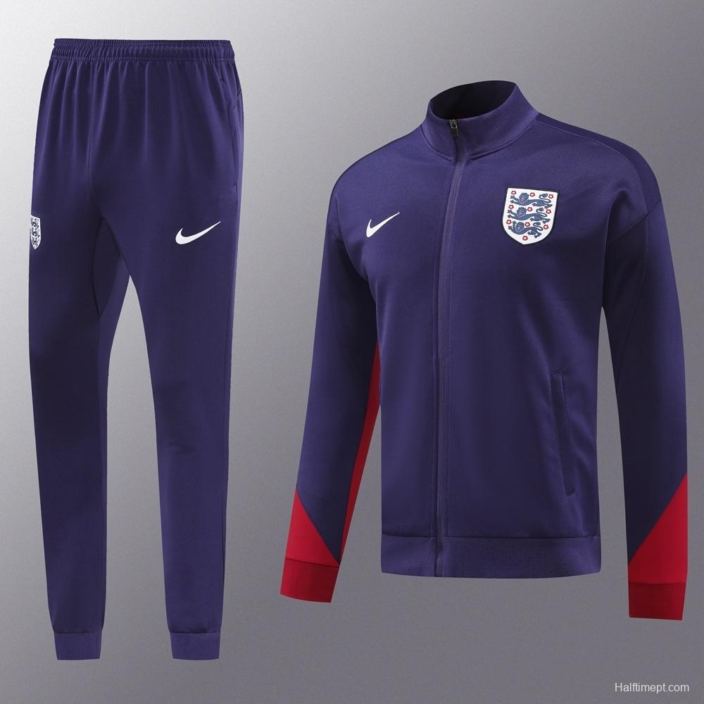 24/25  England Purple Full zipper Jacket Tracksuit+ long pants