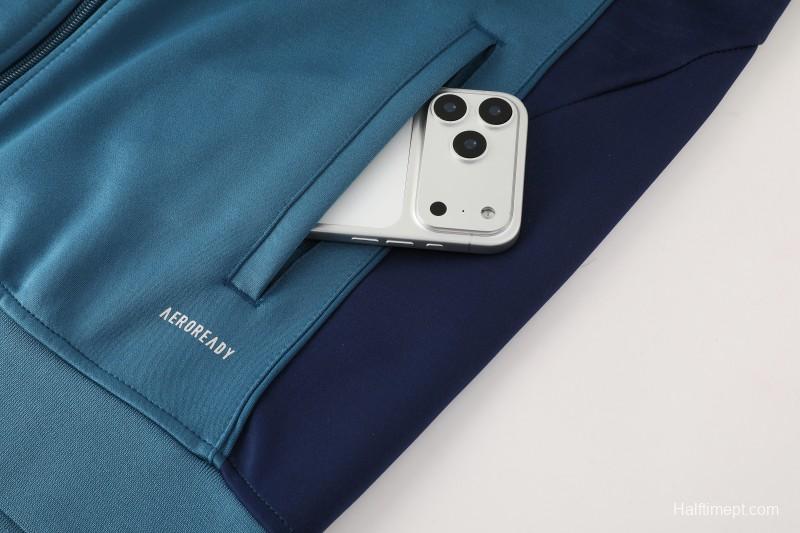 25/26 Arsenal  Navy Blue  Full zipper Jacket Tracksuit+ long pants