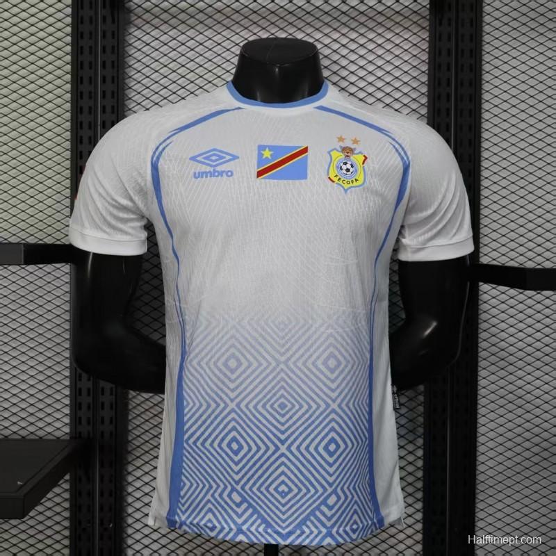 Player Version 2026 DR Congo Third White Blue Geometric Jersey