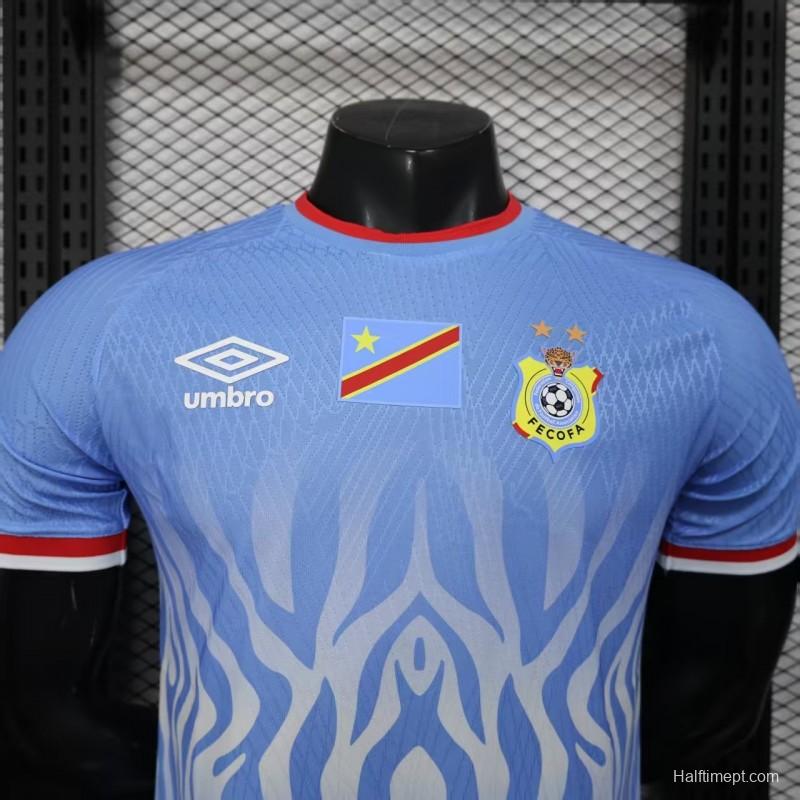 Player Version 2026 DR Congo Home Sky Blue Flame Jersey