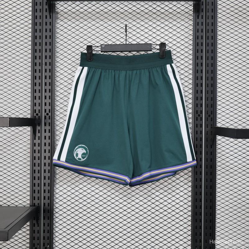 2026 Player Version Saudi Arabia Green with White Side Stripes  Shorts
