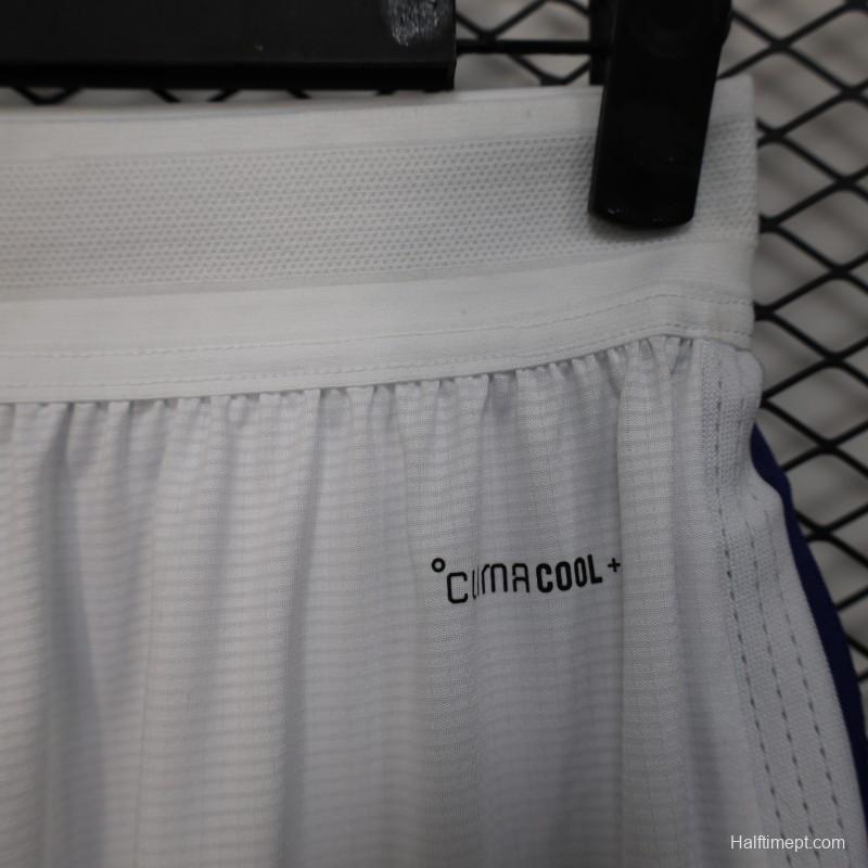 2026 Player Version Japan White with Navy Blue Stripes Shorts