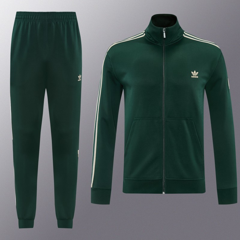 2026 Adidas Navy Green  Full Zipper Jacket + Long Pants
