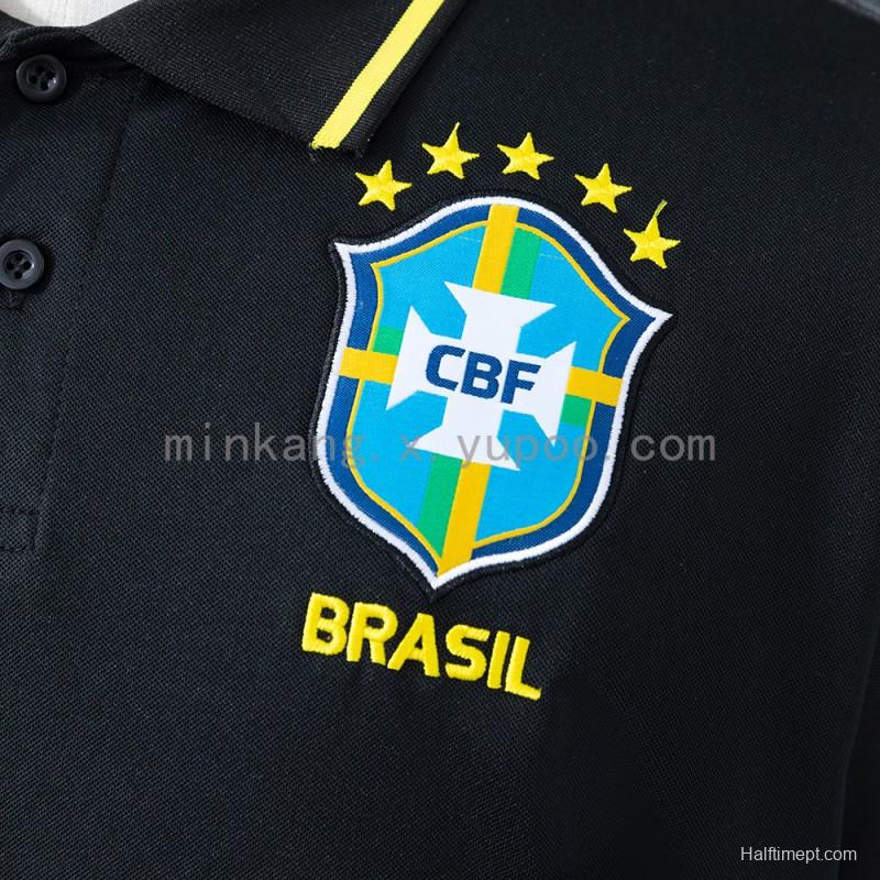 2026 Brazil Polo Black Jersey