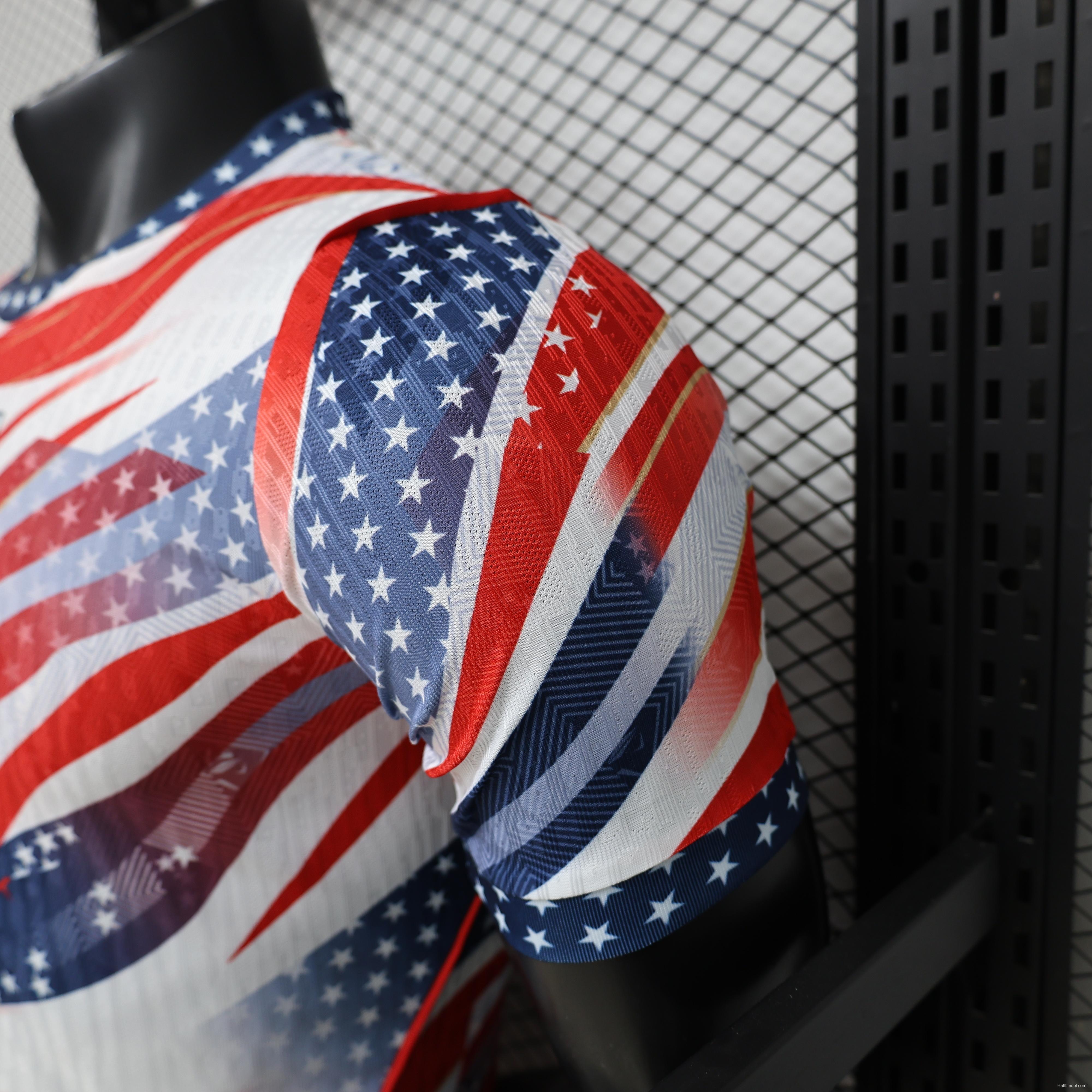 Player Version 2026 USA  Home White/Red/Blue American Flag Print Special Edition Jersey