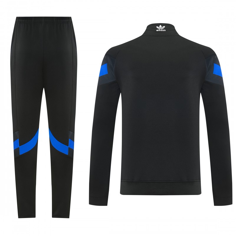 2026/27 Adidas Originals Black & Royal Blue Full Zipper Jacket Tracksuit + Long Pants
