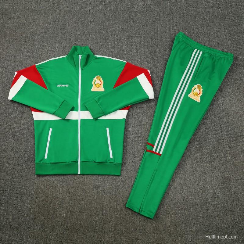 2026/27 Mexico  Green & Red Retro Full Zipper Jacket Tracksuit + Long Pants (Adidas Originals)
