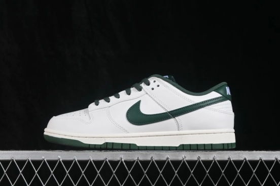 Nike SB Dunk Low Casual Skateboarding Shoes in White and Green - HF5441-115