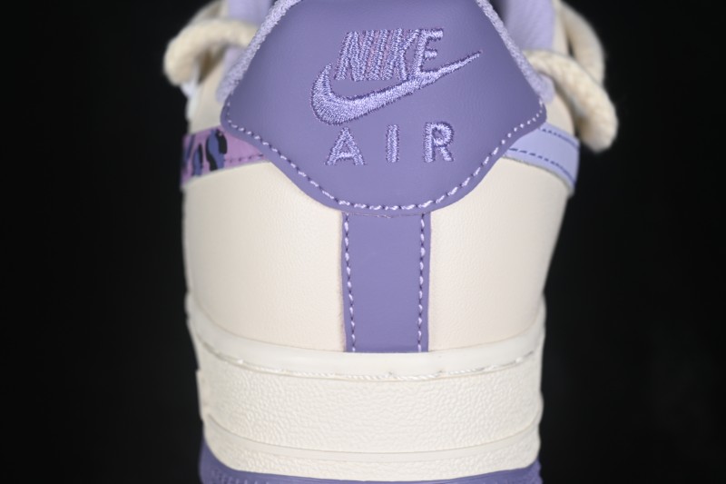 Nike Air Force 1 '07 Low Hand-Painted Taro Leopard Casual Skateboarding Shoes - FJ7740-111