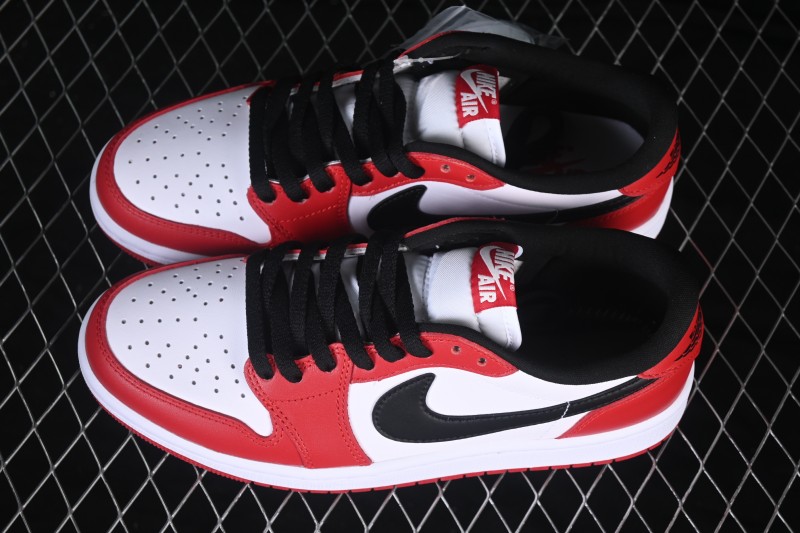 Nike Air Jordan 1 Low OG Retro Basketball Shoes with Classic White Red Black Colorway - HQ6998-600