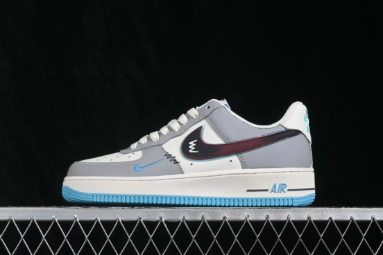 Nike Air Force 1 '07 Low Hand-Painted Graffiti Ice Island Prelude Casual Skateboarding Shoes - LJ8822-616