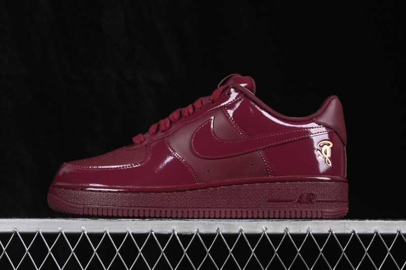 Nike Air Force 1 Low Central Cee Dark Beetroot Casual Sneakers with Patent Leather Upper - IO9970-638