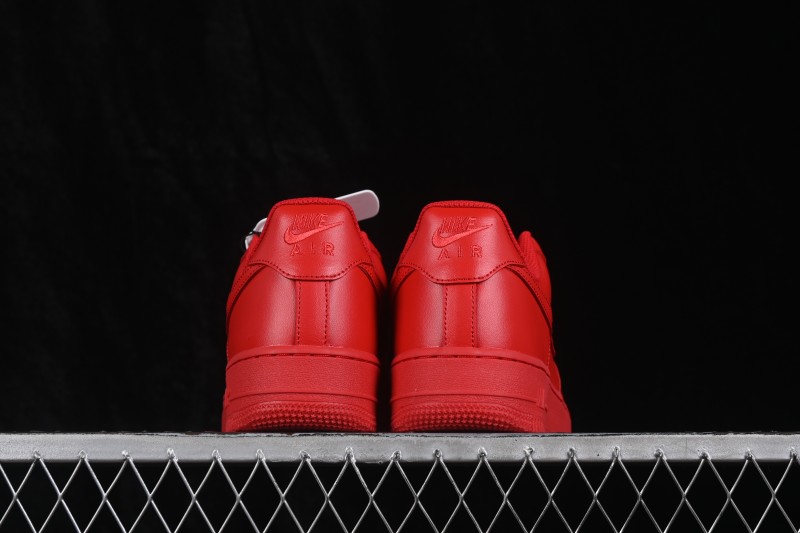 Nike Air Force 1 '07 Low Basketball Shoes with Classic Red Leather Upper