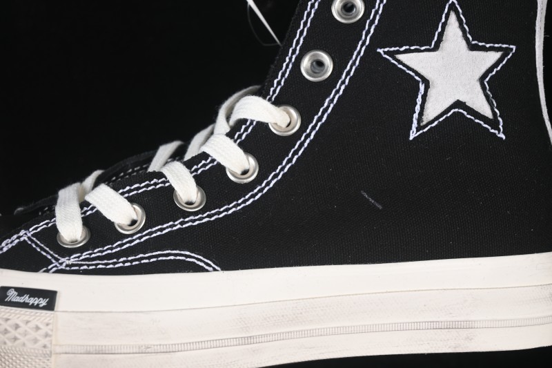 Converse Chuck 70 High-Top Canvas Sneakers with Suede Star Accent and Washed Denim Construction - A19147C