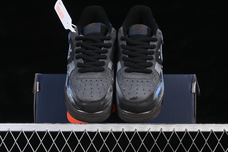 Nike Air Force 1 '07 Low Night Spark Hand-Painted Sneakers with Starry Gradient Design - DO6730-101