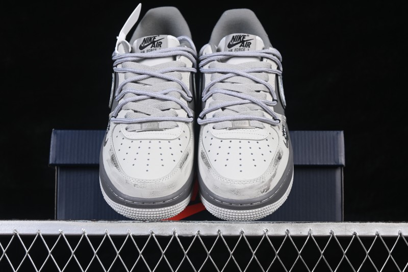 Nike Air Force 1 '07 Low Hand-Drawn Graffiti Skateboarding Shoes with Retro Washed Leather - DB3310-333
