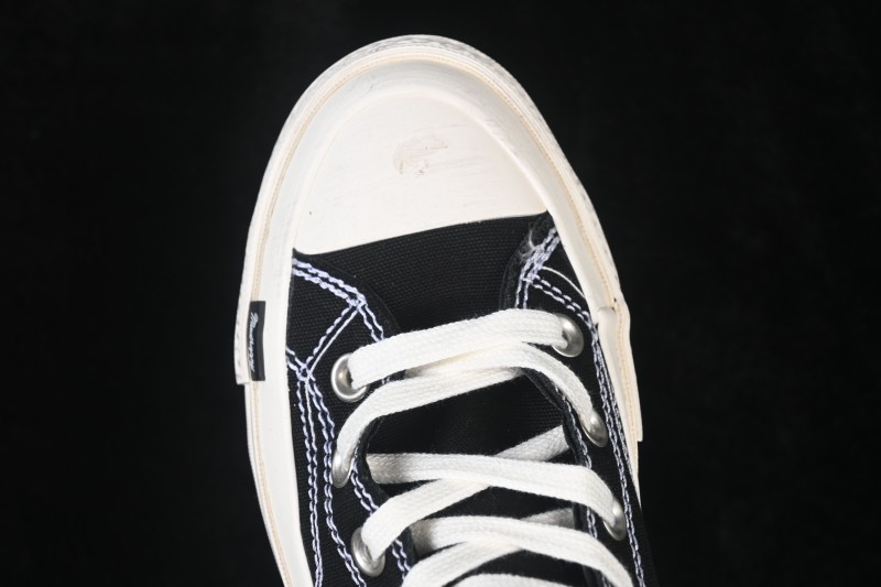 Converse Chuck 70 High-Top Canvas Sneakers with Suede Star Accent and Washed Denim Construction - A19147C