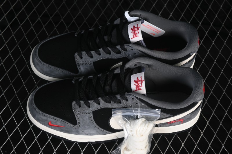Nike SB Dunk Low Stussy Co-Branded Custom Low-Top Skateboarding Shoes - TX1688-003