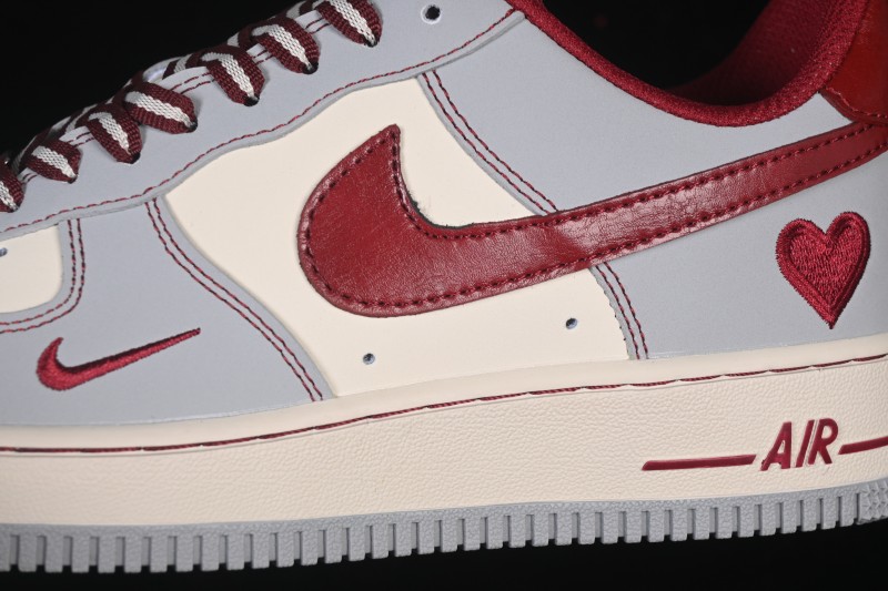 Nike Air Force 1 '07 Low Valentine's Day Limited Edition Smoke Grey with Red Accents Low-Top Casual Skateboarding Shoes - NH0601-540