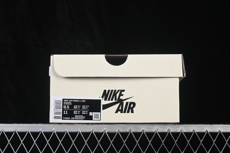 Nike Air Force 1 '07 Low Basketball Shoes with Black Suede and Orange Swoosh - FV3694-109