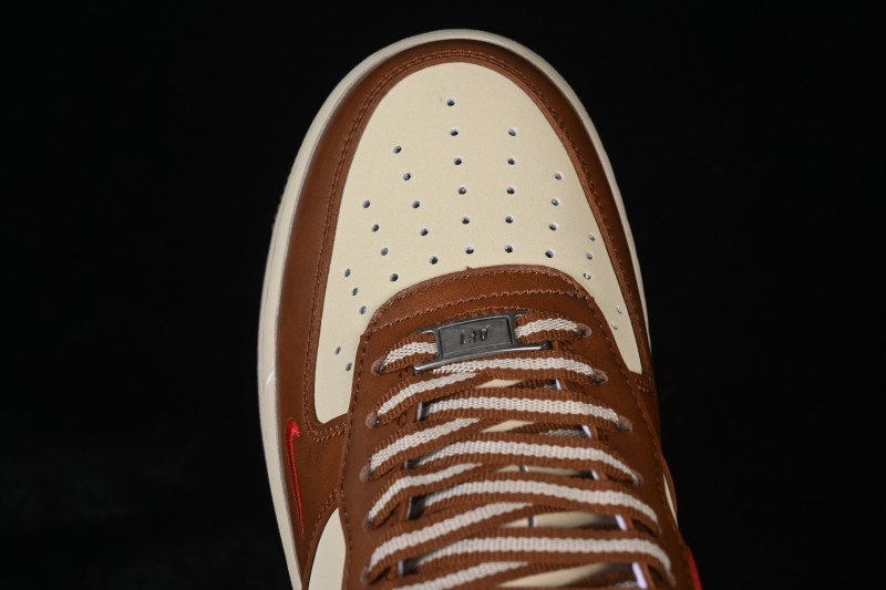 Nike Air Force 1 '07 Low Valentine's Day Limited Edition Brown Red Heart Print Low-Top Casual Skateboard Shoes - NH0601-538