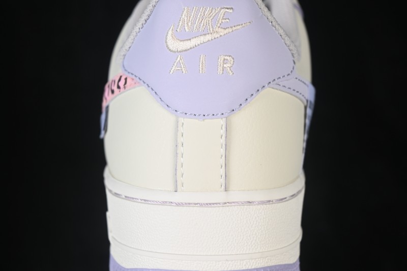 Nike Air Force 1 '07 Low Women's Casual Skateboarding Shoes with Hand-Painted Leopard Swoosh - FB1893-312