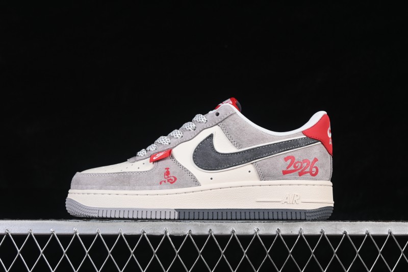 Nike Air Force 1 '07 Low Year of the Horse Limited Edition Gray Red Texture Casual Skateboard Shoes - HT5088-628