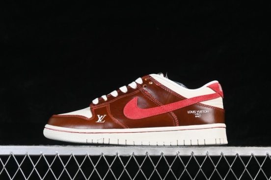Nike SB Dunk Low Year of the Horse Wine Red Brown Premium Custom Low-Top Casual Skateboarding Shoes - DS6608-025