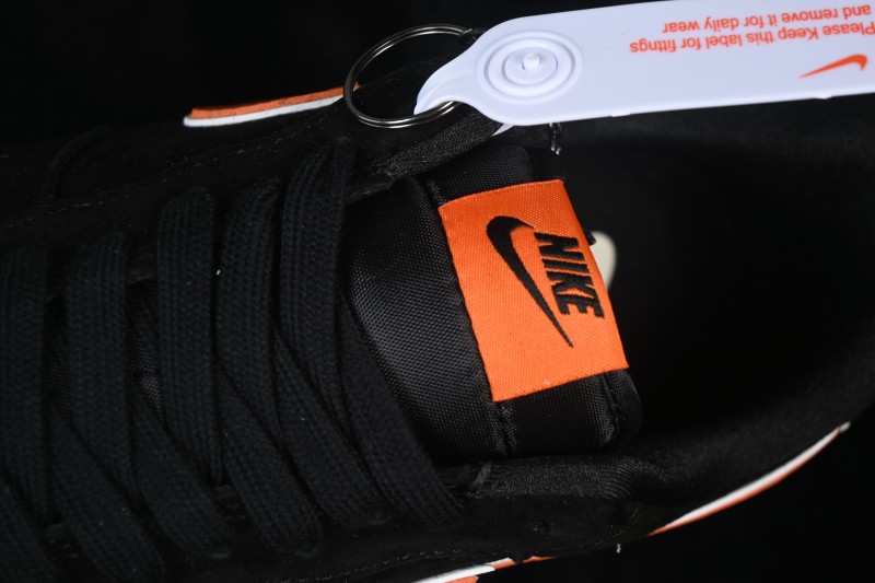 Nike Air Force 1 '07 Low Black and Orange Casual Skateboarding Shoes with Full-Length Air Cushion - FV3694-107