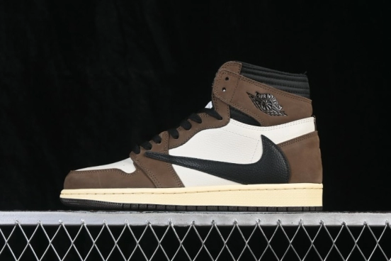 Nike Air Jordan 1 High OG Travis Scott Reverse Swoosh Limited Edition Basketball Shoes - CD4487-100