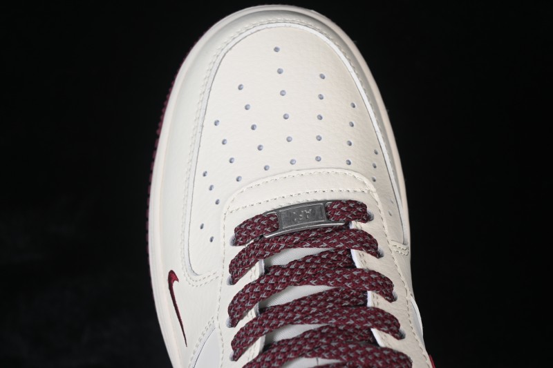 Nike Air Force 1 '07 Low Basketball Shoes with Tree Bark Wine Color Design - SM6668-126
