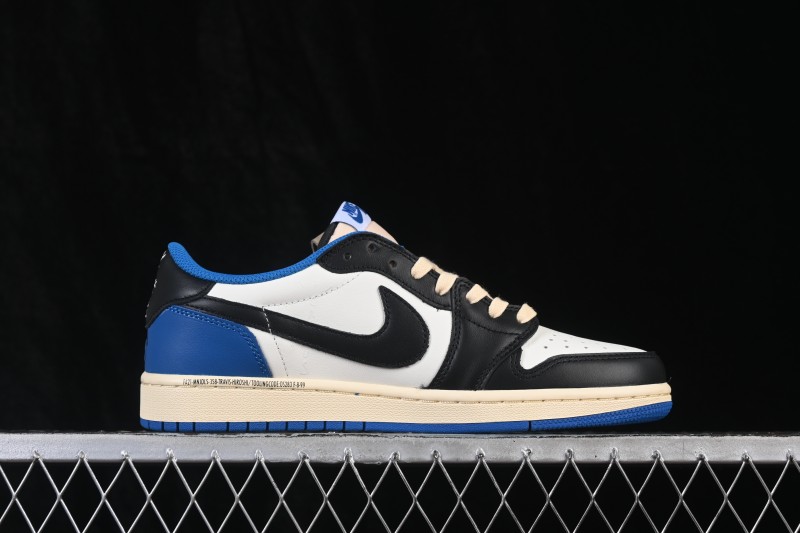 Travis Scott x Air Jordan 1 Low OG Retro Basketball Sneakers with Reverse Swoosh Design - DM7866-140