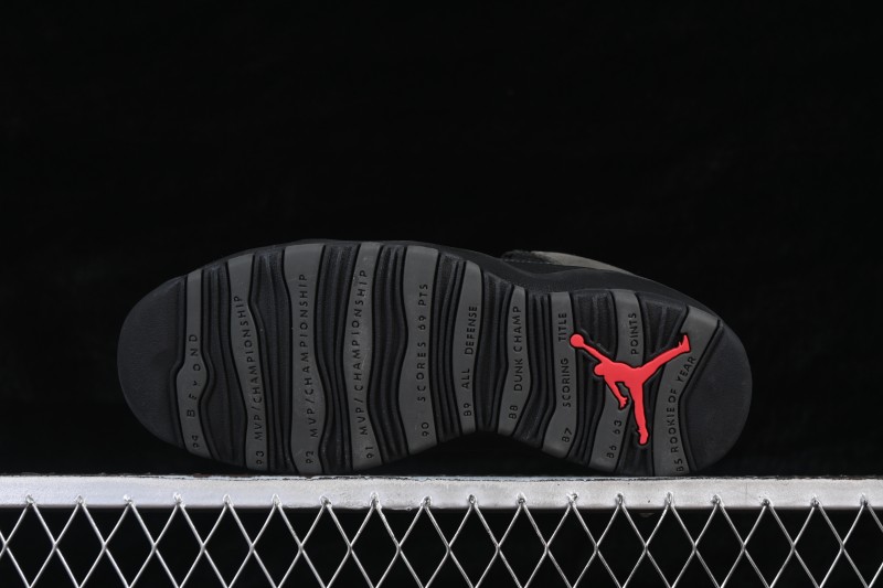 Nike Air Jordan 10 Retro Shadow Basketball Shoes with Premium Leather Upper - HJ6779-001