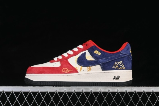 Nike Air Force 1 '07 Low Lunar New Year Edition Red White Blue Panel Casual Sneakers - XD0028-019